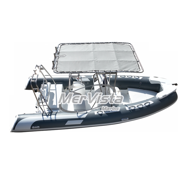 High quallity 17ft (5.2m) RIB520C Fishing Boat with stainless steel sunshade 