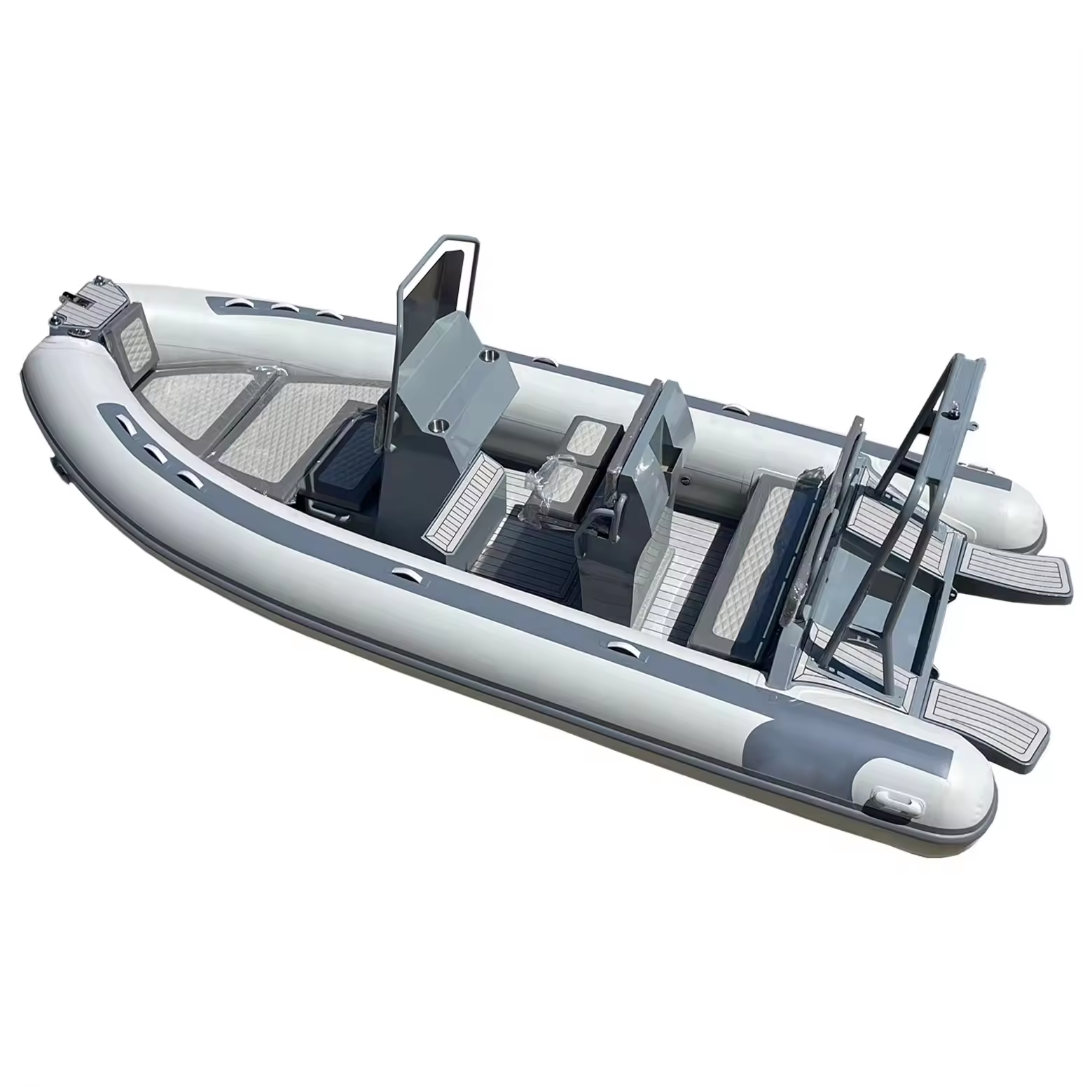 CE Certified 18.3ft RIB 560 Orca/Hypalon/PVC Aluminum Inflatable Rowing Boats WIth Sundeck