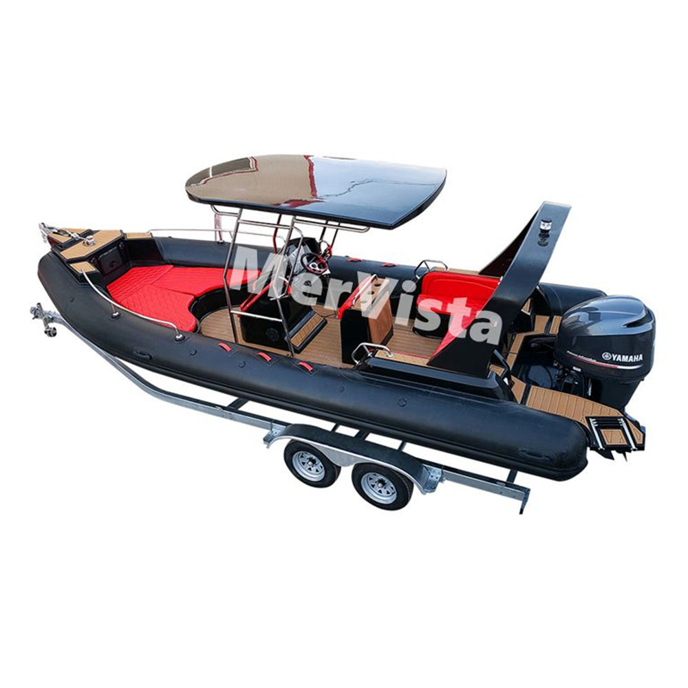 new 7.6m fiberglass rib boat with outboard engine